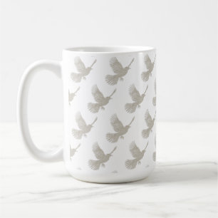 Mug Flying Bird Tan Linen Motif scandinave