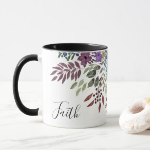 Mug Foi Inspirationnelle Bourgogne Aquarelle Florale