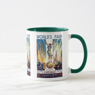 Mug Foire Mondiale de Chicago 1933 - Art Déco Retro Vi