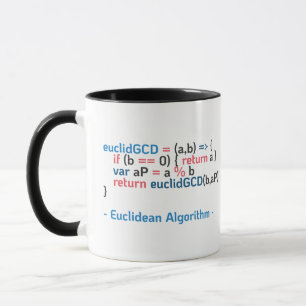 Mug Fonction d'algorithme euclidien Extrait de code