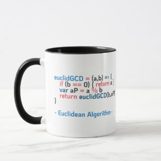 Mug Fonction d'algorithme euclidien| Extrait de code