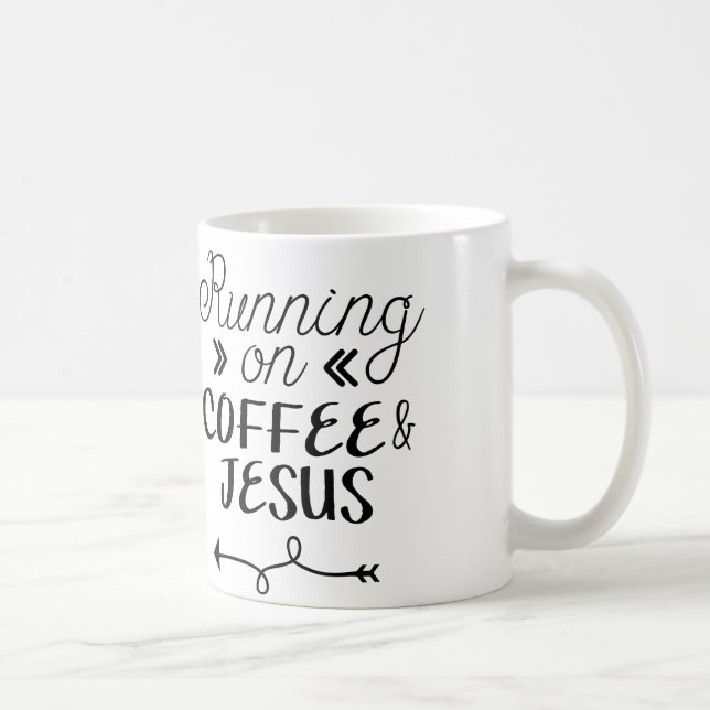 Mug Fonctionnement sur le café et Jésus (Droite)