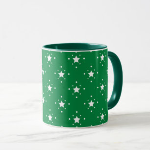 Mug Fond de Noël vert étoilé