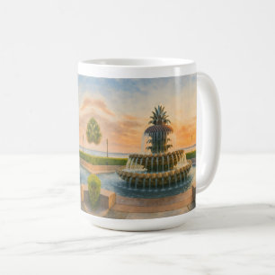 Mug Fontaine d'ananas de Charleston Coucher du soleil