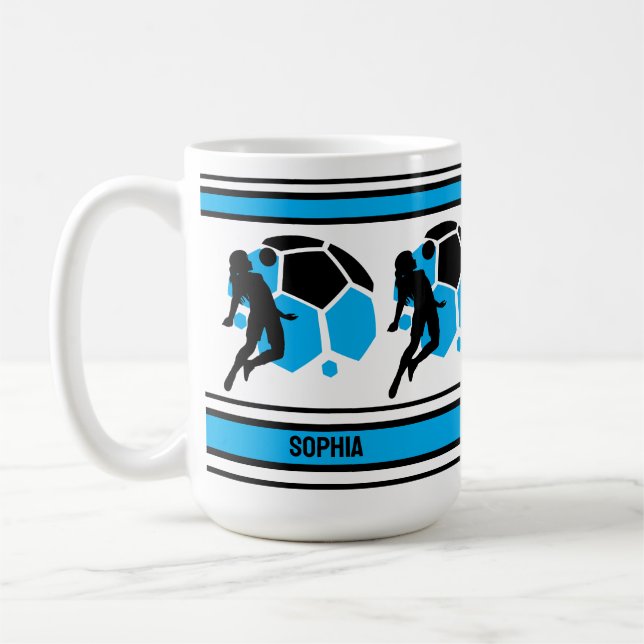 Mug Football Anniversaire Cadeau, Football Femme Joueu (Gauche)