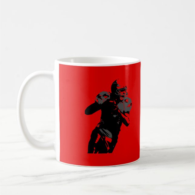 Mug Football Red Pop Art (Gauche)