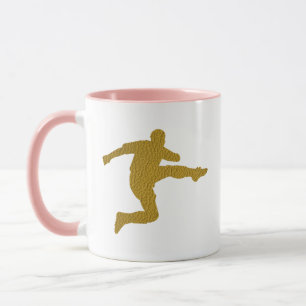 Mug Football Soccer Shooter   Couleur en cuir doré Coo