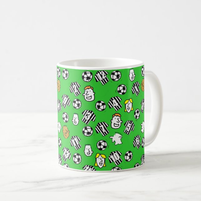 Mug Footballs, Black Stripes, & Fans Motif plus grand (Devant droit)