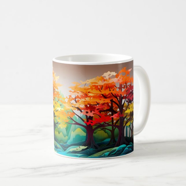 Mug forestier vibrant (Devant droit)