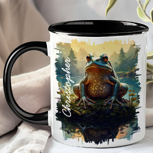 Mug Forêt de la grenouille sur rocher