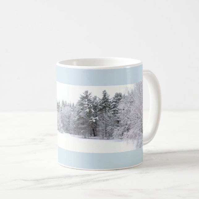 Mug Forêt d'hiver gelée et Panorama d'étang gelé (Devant droit)