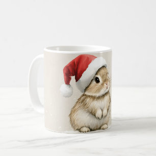 Mug Forêt enneigée Bois hivernal Noël Lapin Oiseau