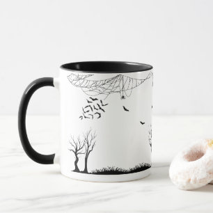 Mug Forêt hantée d'Halloween chauves-souris et araigné