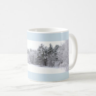 Mug Forêt hivernale glaciale et panorama d'étang gelé