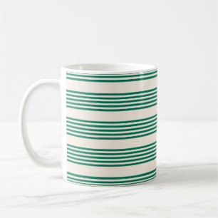 Mug Forêt vert et beige cinq bandes motif