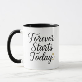 Mug Forever Commence aujourd'hui - Mariage romantique 