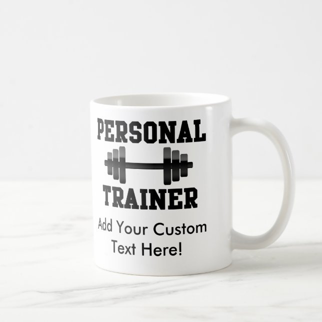 Mug Formation noire et blanche de Dumbell d'entraîneur (Droite)