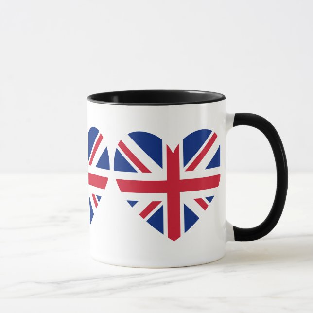 Mug Forme cardiaque Union Jack (Droite)