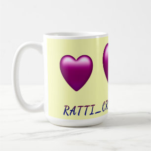 Mug Forme de cœur bordeaux design "Ratti_Creative_Arts