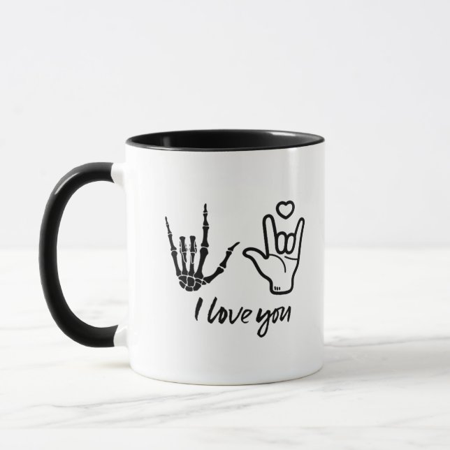 Mug Forme des mains - Squelette Mains du coeur (Gauche)