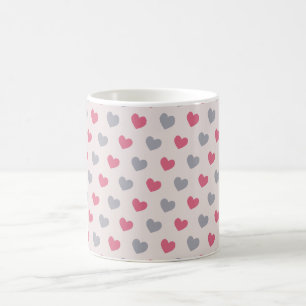 Mug Forme vintage du coeur rouge et gris