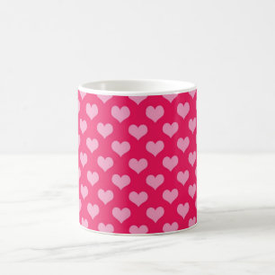 Mug Forme vintage rose et blanche du coeur
