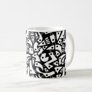 Mug Formes Abstraites 180318 - Blanc sur noir