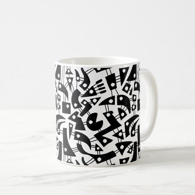 Mug Formes Abstraites 180318 - Noir sur blanc (Devant droit)
