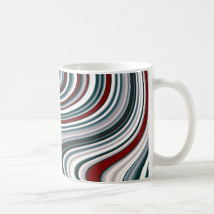 Mug Formes Abstraites de Courbe Rouge Marron et Bleu T