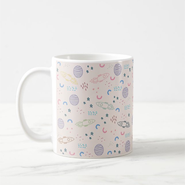 Mug Formes Abstraites Espace Motif Pastel cosmique (Gauche)