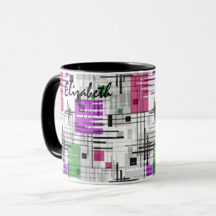 Mug formes géométriques modernes Abstraites rayées