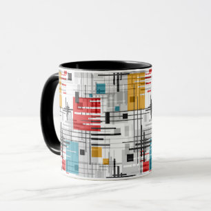 Mug formes géométriques modernes Abstraites rayées