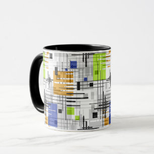 Mug formes géométriques modernes Abstraites rayées