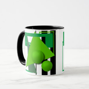 Mug Formes géométriques vert néon abstraites cercle sp