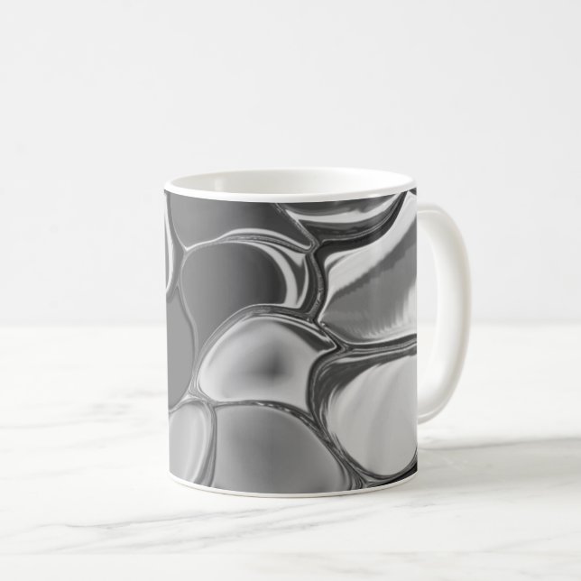 Mug Formes gris clair et arrondies foncées. (Devant droit)