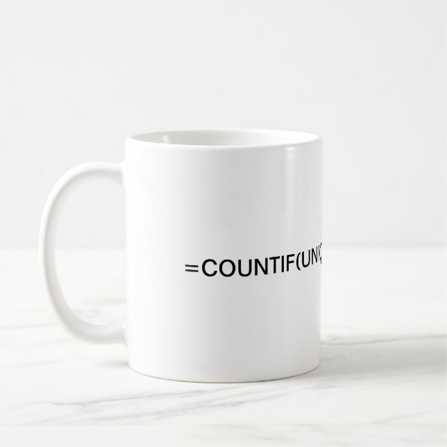 Mug Formule Excel : formule comptif et café unique (Gauche)