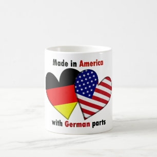 Mug fou en Amérique avec les pièces allemandes