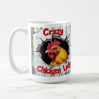 Mug Fou Poule Lady Mug, Aime Coupe Poulets Cadeau
