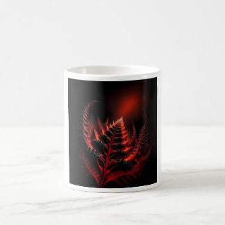 Mug Fougère rouge comme une fractale s'étendant vers l
