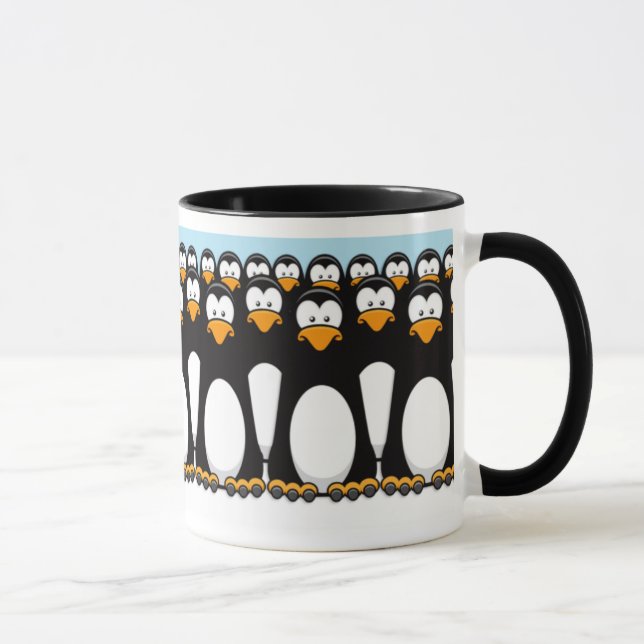Mug Foule des pingouins drôles de bande dessinée sur (Droite)