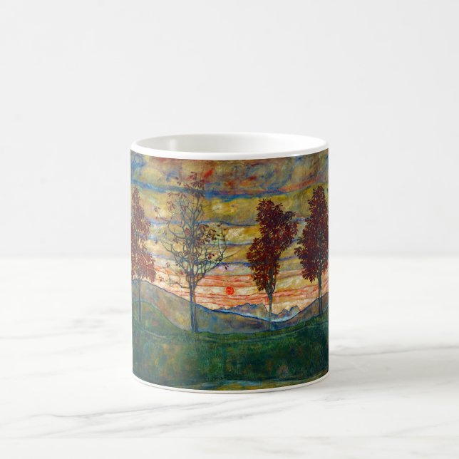 Mug Four Trees (Landscape Art) (par Egon Schiele) (Centre)