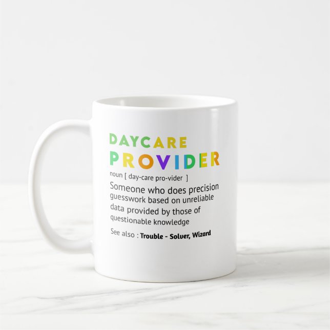 Mug Fournisseur de garderie Enseignant en garderie  (Gauche)