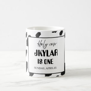 Mug Fourrure de vache noire et blanche tachetée