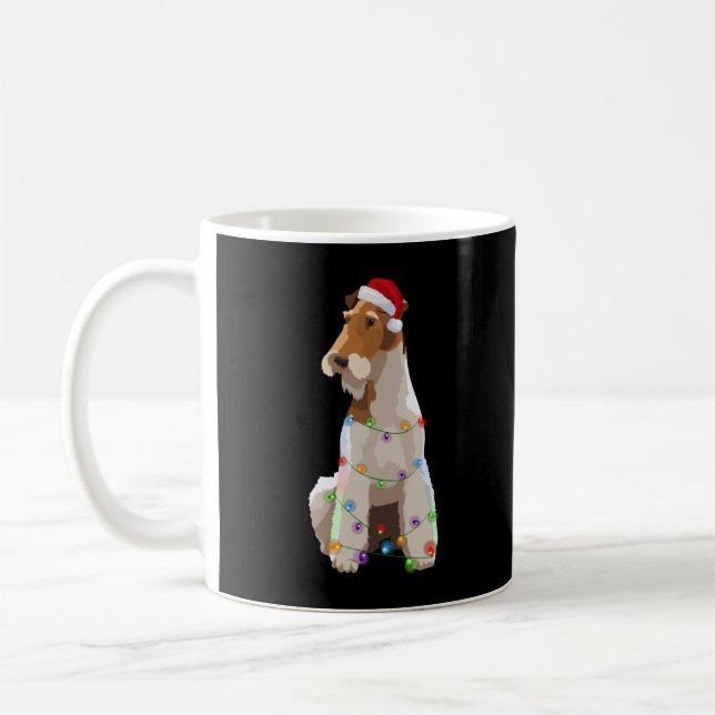 Mug Fox Terrier Christmas Lights Xmas Dog Lover  (Gauche)