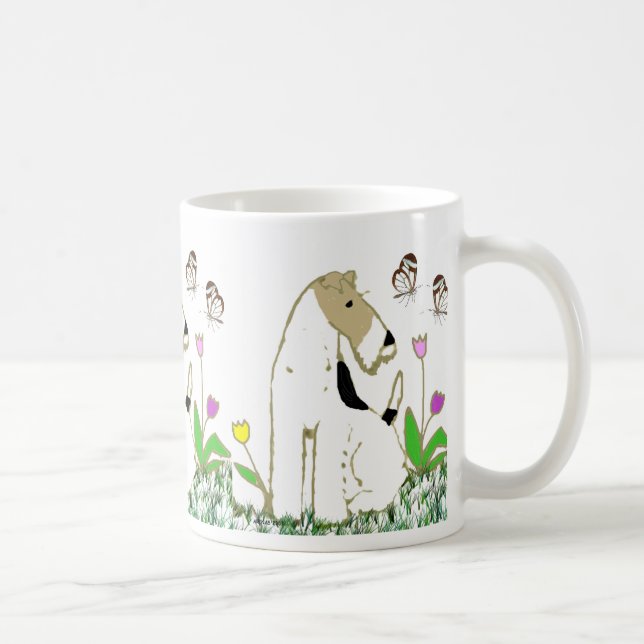 Mug Fox Terrier et papillons de fil (Droite)