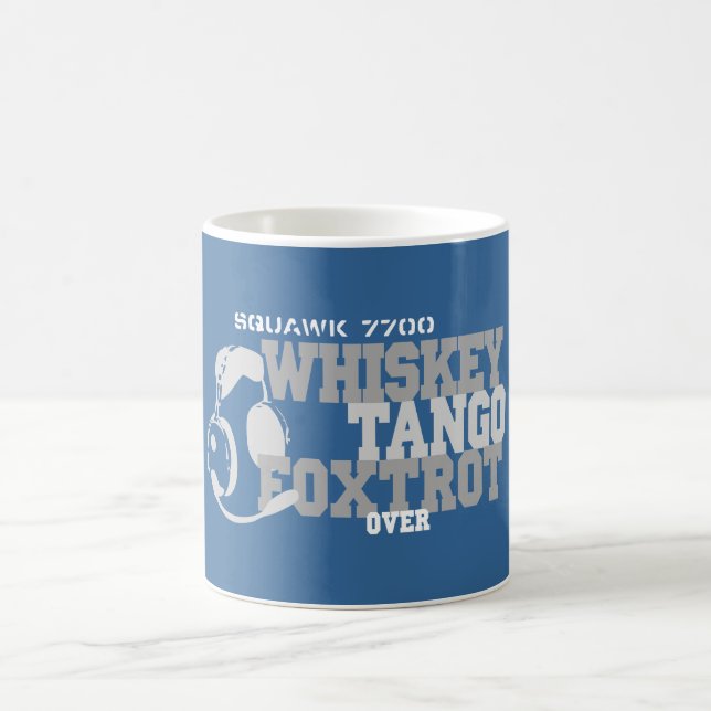 Mug Fox-trot de tango de whiskey - humour d'aviation (Centre)