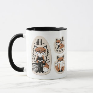 Mug Foxes Whimsical - "Meh Growth" mignonne et jouant
