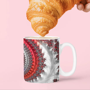 Mug Fractale Abstraite, rouge et noire