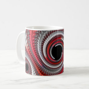 Mug Fractale Abstraite, rouge et noire