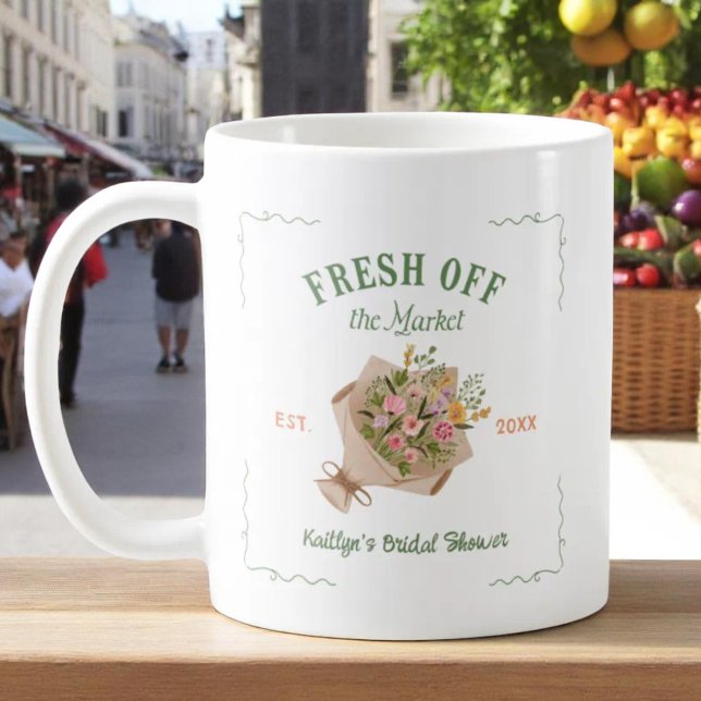 Mug Frais débarqué du marché fermier de la mariée (Créateur téléchargé)